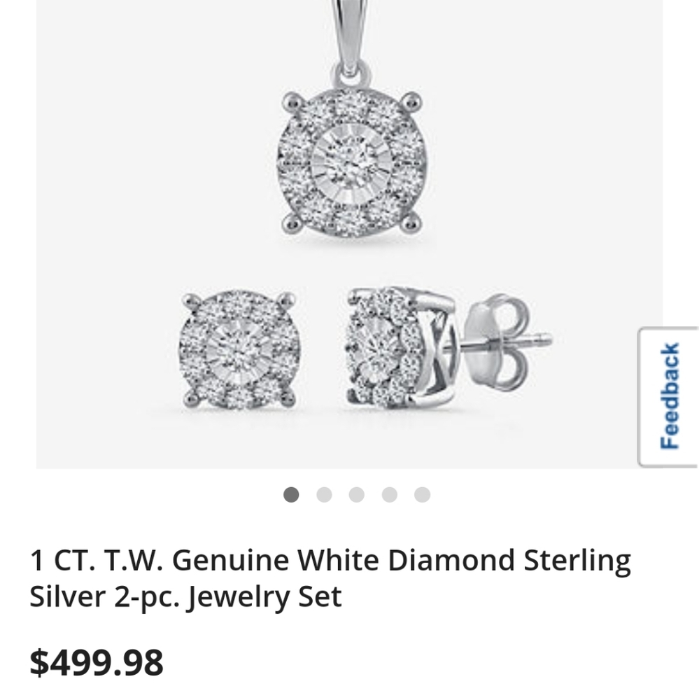 1 CT. T.W. Genuine White Diamond Sterling Silver 2-pc. Jewelry Set